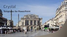  Presentation with opera - PPT theme with montpellier-france-august-14-opera background and a light blue colored foreground