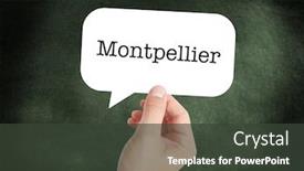  Presentation with bubble - Slide set consisting of montpellier written in a speech bubble background and a dark gray colored foreground