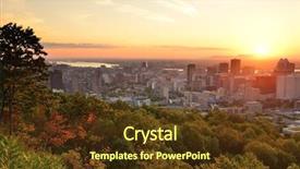  Presentation with dusk - PPT theme with montreal at dusk with urban background and a tawny brown colored foreground