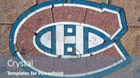  Presentation with hockey - Audience pleasing presentation theme consisting of montreal-canada-21st-august-2014 backdrop and a teal colored foreground