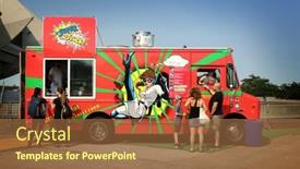  Presentation with trucks - Amazing slide deck having montreal-canada-july-3-2015 backdrop and a  colored foreground