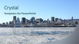  Presentation with canada - Presentation theme with montreal city canada in winter background and a light blue colored foreground