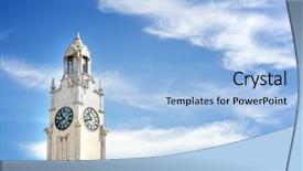  Presentation with blue sky - Audience pleasing presentation theme consisting of montreal clock tower quai de backdrop and a light blue colored foreground