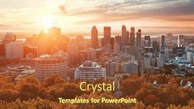  Presentation with skyscraper - Beautiful PPT layouts featuring montreal-sunrise-city-skyline backdrop and a tawny brown colored foreground