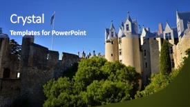  Presentation with heritage - Audience pleasing PPT theme consisting of montreuil-bellay has an exceptional backdrop and a teal colored foreground