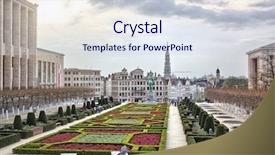  Presentation with brussels - Beautiful slide set featuring monts des arts in brussels backdrop and a sky blue colored foreground