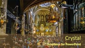  Presentation with choir - Slide set featuring montserrat-spain-april-23-2017 background and a tawny brown colored foreground