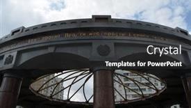  Presentation with chernobyl disaster - Presentation design with monument-and-memorial-park background and a dark gray colored foreground