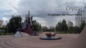  Presentation with chernobyl disaster - Beautiful PPT theme featuring monument-and-memorial-park backdrop and a light blue colored foreground