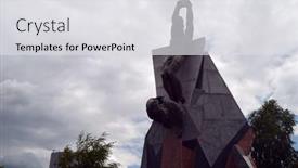  Presentation with chernobyl disaster - Audience pleasing slide set consisting of monument-and-memorial-park backdrop and a light gray colored foreground