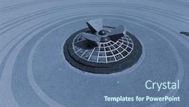  Presentation with chernobyl disaster - PPT theme featuring monument-and-memorial-park background and a ocean colored foreground