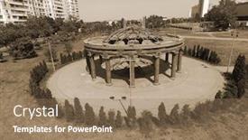  Presentation with chernobyl disaster - Beautiful slide deck featuring monument-and-memorial-park backdrop and a coral colored foreground