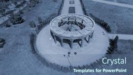  Presentation with chernobyl disaster - PPT theme with monument-and-memorial-park background and a ocean colored foreground