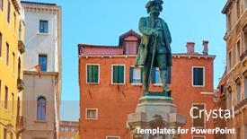  Presentation with venice - Colorful PPT theme enhanced with monument-in-honour-of-italian backdrop and a red colored foreground