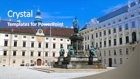  Presentation with vienna - Colorful PPT layouts enhanced with monument in the patio of hofburg imperial palace in vienna austria backdrop and a cobalt blue colored foreground