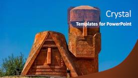  Presentation with memorial - PPT layouts with monument-memorial-statues background and a teal colored foreground