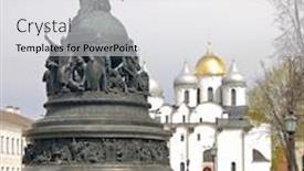  Presentation with millennium - PPT theme with monument millennium of russia background and a light gray colored foreground