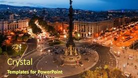  Presentation with christopher columbus - Amazing theme having monument-of-christopher-columbus-aerial backdrop and a tawny brown colored foreground