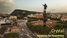  Presentation with columbus - PPT layouts consisting of monument-of-christopher-columbus-aerial background and a tawny brown colored foreground