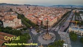  Presentation with christopher columbus - Presentation having monument-of-christopher-columbus-aerial background and a tawny brown colored foreground