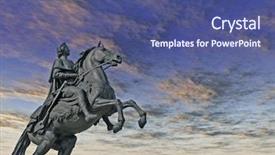  Presentation with peter - Amazing presentation theme having monument of peter the first - st petersburg russia backdrop and a ocean colored foreground