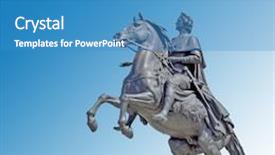  Presentation with peter - Amazing presentation theme having monument of peter the first backdrop and a teal colored foreground