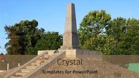  Presentation with romania - Presentation theme with monument-of-the-13-generals background and a coral colored foreground