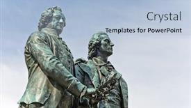  Presentation with german - Cool new slide deck with monument-of-the-famous-german backdrop and a light blue colored foreground