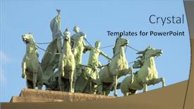  Presentation with brussels - PPT theme consisting of monument-on-triumphal-arch background and a light blue colored foreground