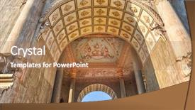  Presentation with shenandoah north gate - PPT theme enhanced with monument or gate of triumph background and a coral colored foreground