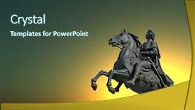  Presentation with peter - Beautiful presentation theme featuring monument of peter the first backdrop and a tawny brown colored foreground