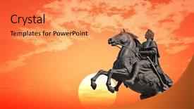  Presentation with peter - Amazing presentation theme having monument of peter the first backdrop and a coral colored foreground