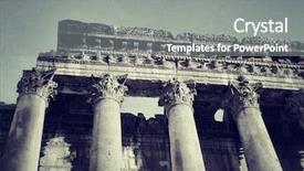  Presentation with roman history - Colorful presentation theme enhanced with history oflebanon - photo of ancient columns ruins backdrop and a gray colored foreground