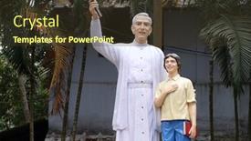  Presentation with india - Amazing slide set having monument-to-croatian-jesuit-missionary backdrop and a tawny brown colored foreground