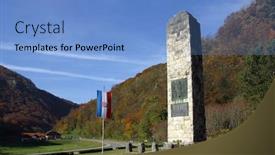  Presentation with national anthem - Audience pleasing slide set consisting of monument-to-croatian-national-anthem backdrop and a teal colored foreground