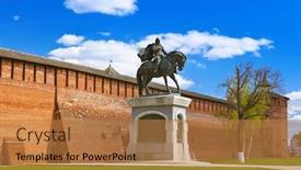  Presentation with russia - PPT theme enhanced with monument-to-dmitry-donskoy background and a coral colored foreground