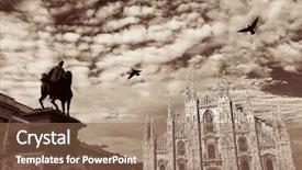  Presentation with bibliography on king - Slide deck featuring monument to king victor emmanuel background and a  colored foreground