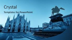  Presentation with king - Audience pleasing theme consisting of monument to king victor emmanuel backdrop and a light blue colored foreground