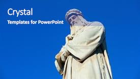  Presentation with italy - Theme having monument to leonardo da vinci background and a teal colored foreground