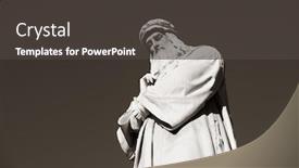  Presentation with black - Theme enhanced with monument-to-leonardo-da-vinci background and a dark gray colored foreground