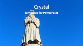  Presentation with italy - Cool new presentation theme with monument to leonardo da vinci backdrop and a cobalt blue colored foreground