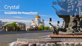  Presentation with christ - PPT theme having monument-to-peter-the-great background and a teal colored foreground