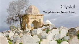  Presentation with fes - Colorful PPT theme enhanced with muslim cemetery fes morocco backdrop and a lemonade colored foreground