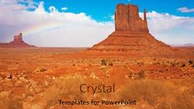  Presentation with indian monument - Presentation theme consisting of monument-valley-is-unique-geological background and a red colored foreground