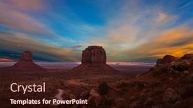  Presentation with indian monument - Slide set with monument-valley-is-unique-geological background and a wine colored foreground