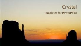  Presentation with tribal - Presentation design consisting of monument valley navajo tribal park background and a soft green colored foreground