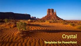  Presentation with sand dunes - Cool new PPT theme with monument valley west mitten butte with desert sand dunes utah backdrop and a tawny brown colored foreground