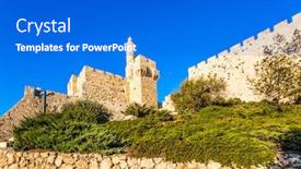  Presentation with height - Slide set consisting of monumental-walls-of-jerusalem background and a gray colored foreground