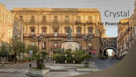  Presentation with italy - Colorful presentation enhanced with monumento-al-cardinale-dusmet backdrop and a gold colored foreground