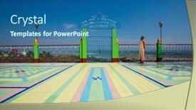  Presentation with nun - Audience pleasing slide set consisting of monywa-myanmar-jan-21-2014 backdrop and a ocean colored foreground